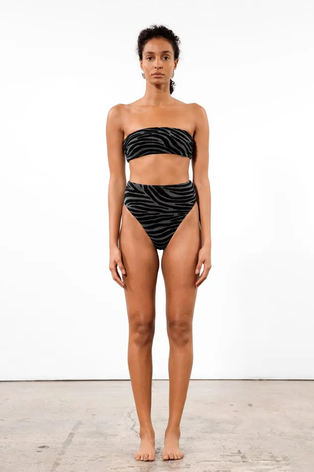 Women Mara Hoffman Bikini Bottoms Imina Bikini Bottom Black Gray