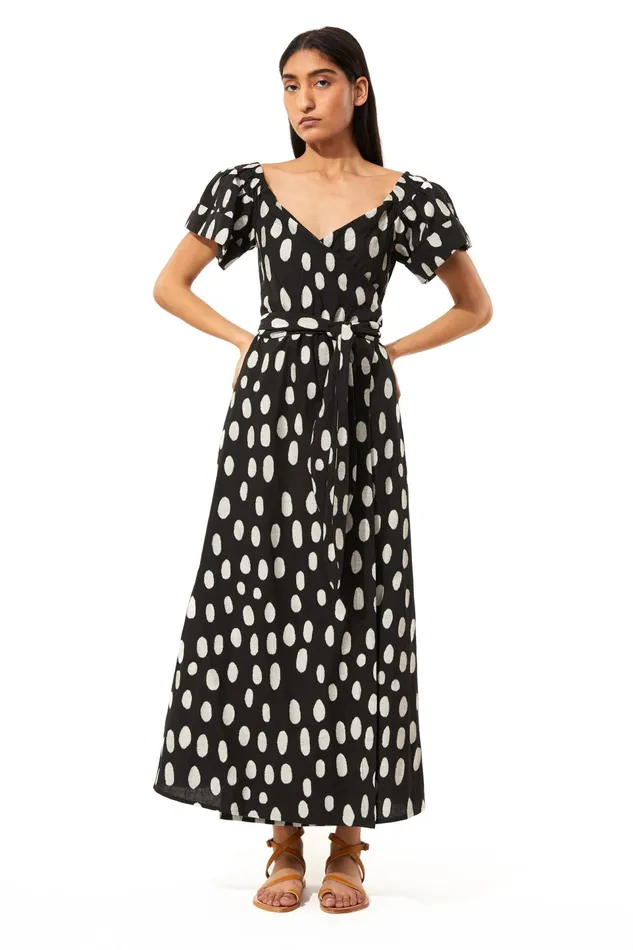 Women Mara Hoffman Dresses Adelina Dress Black and White