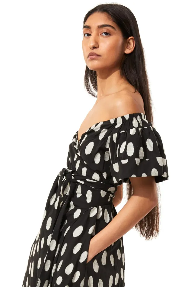Women Mara Hoffman Dresses Adelina Dress Black and White