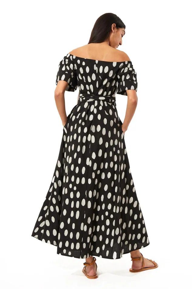 Women Mara Hoffman Dresses Adelina Dress Black and White