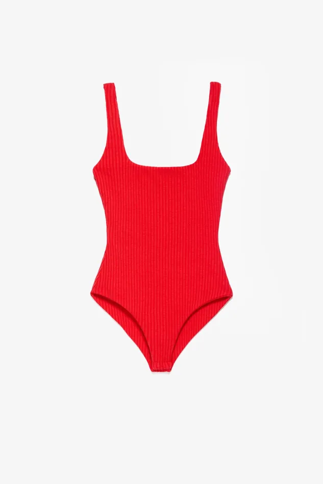 Women Mara Hoffman Extended Sizes Extended Percy Body Suit Red