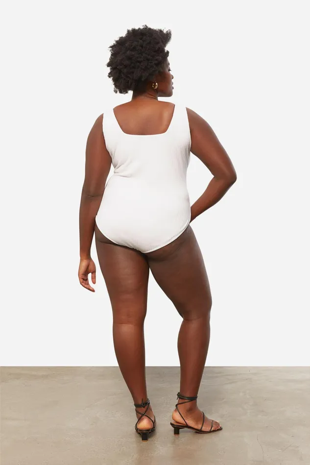 Women Mara Hoffman Extended Sizes Extended Percy Body Suit White