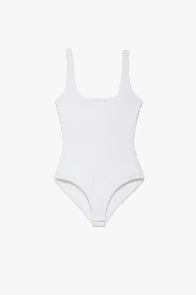 Women Mara Hoffman Extended Sizes Extended Percy Body Suit White