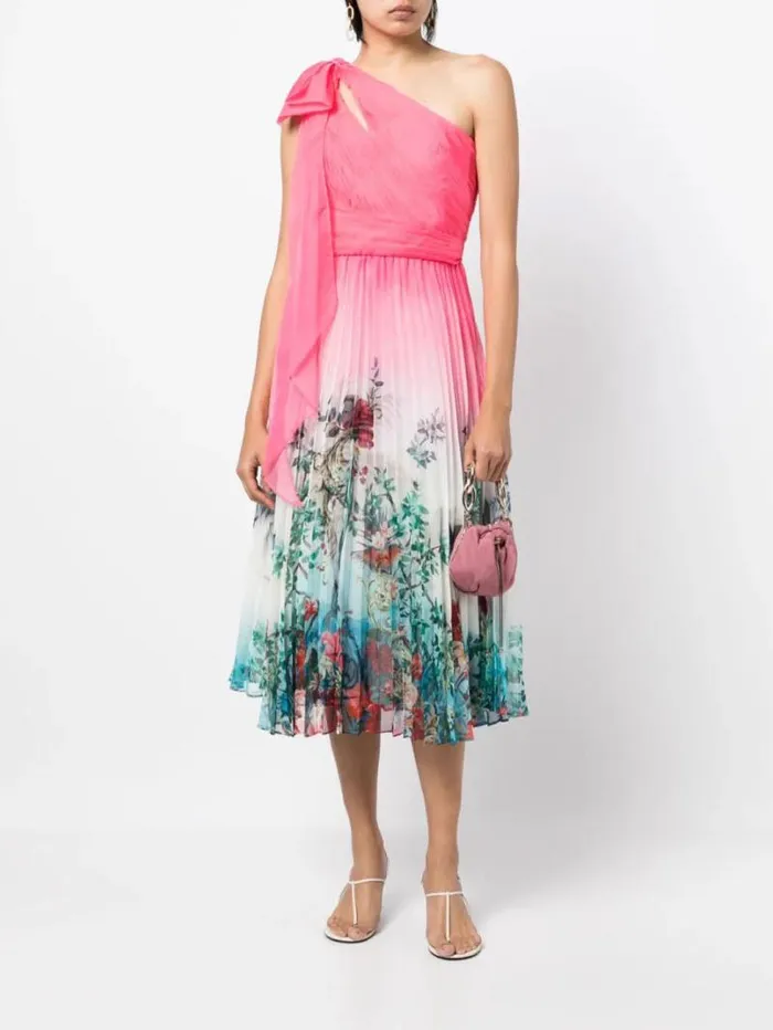 Women Marchesa Marchesa Notte Asymmetrical Tiered Gown Pink