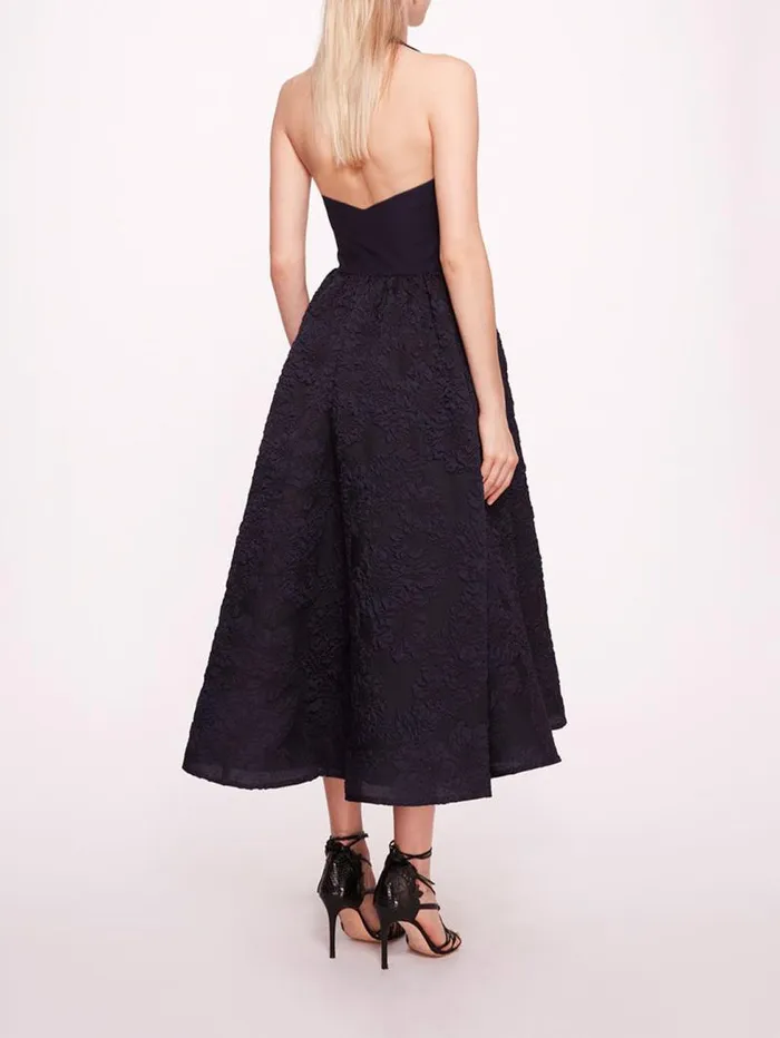 Women Marchesa Marchesa Notte Calathea Halter Dress Navy