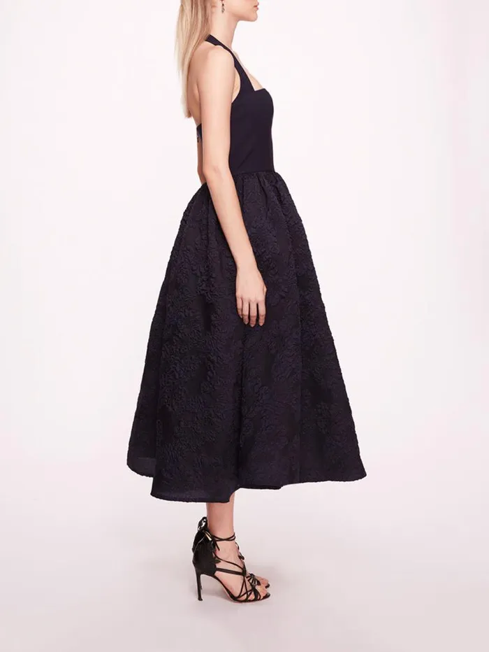 Women Marchesa Marchesa Notte Calathea Halter Dress Navy