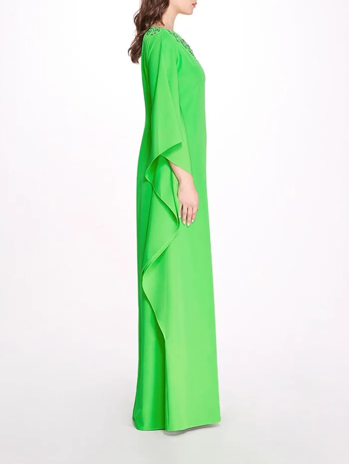 Women Marchesa Marchesa Notte Crystal Embellished Kaftan Lime