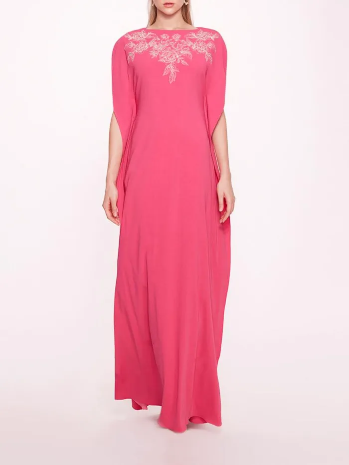 Women Marchesa Marchesa Notte Embroidered Crepe Kaftan Pink