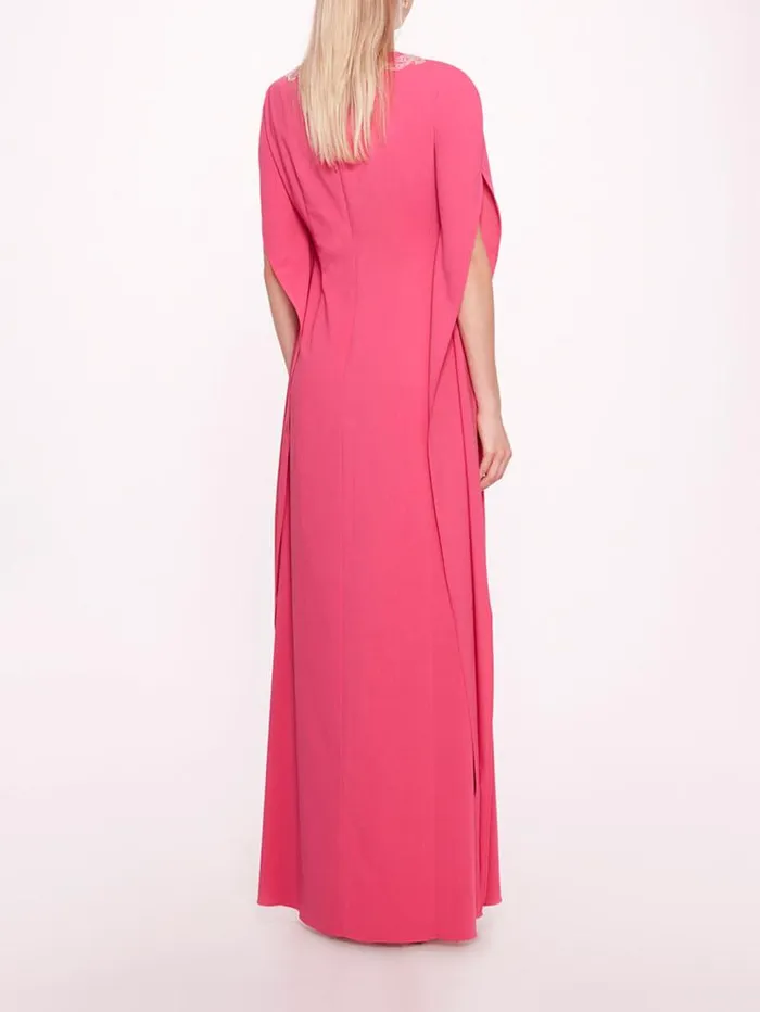 Women Marchesa Marchesa Notte Embroidered Crepe Kaftan Pink