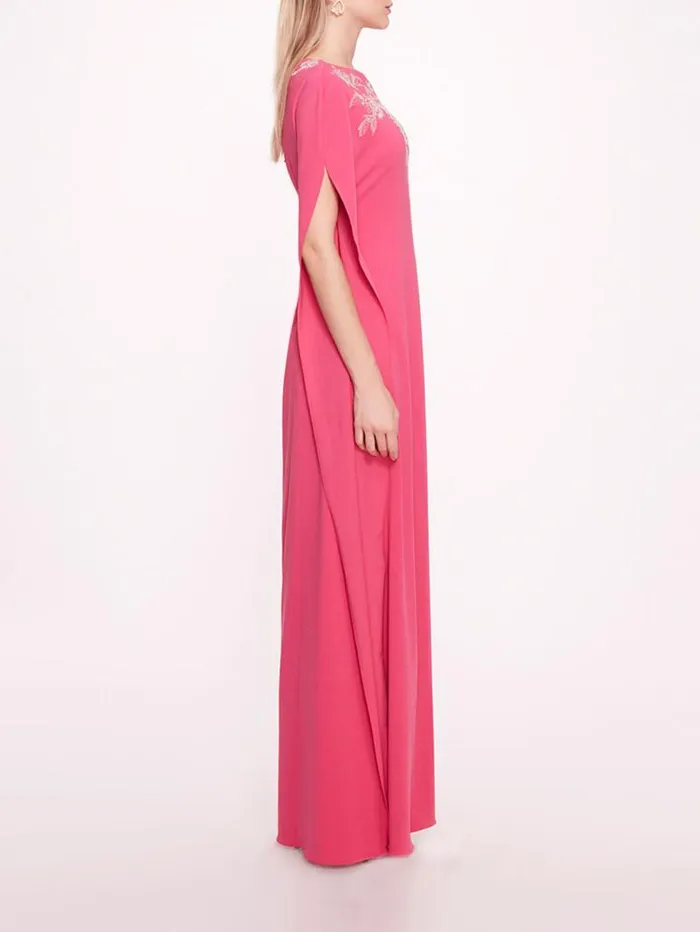 Women Marchesa Marchesa Notte Embroidered Crepe Kaftan Pink