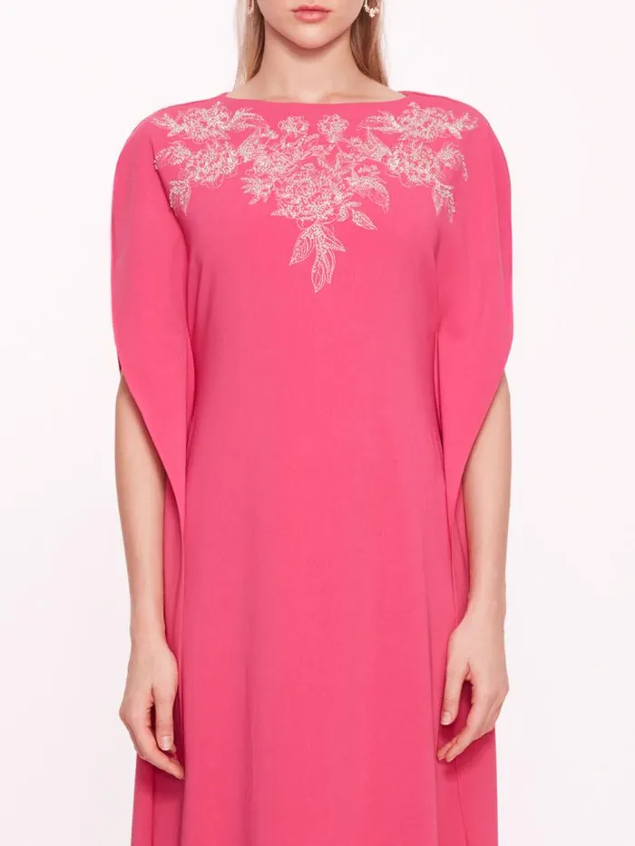 Women Marchesa Marchesa Notte Embroidered Crepe Kaftan Pink