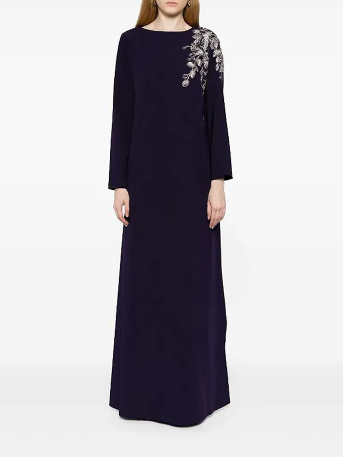 Women Marchesa Marchesa Notte Floral Embroidered Kaftan Navy