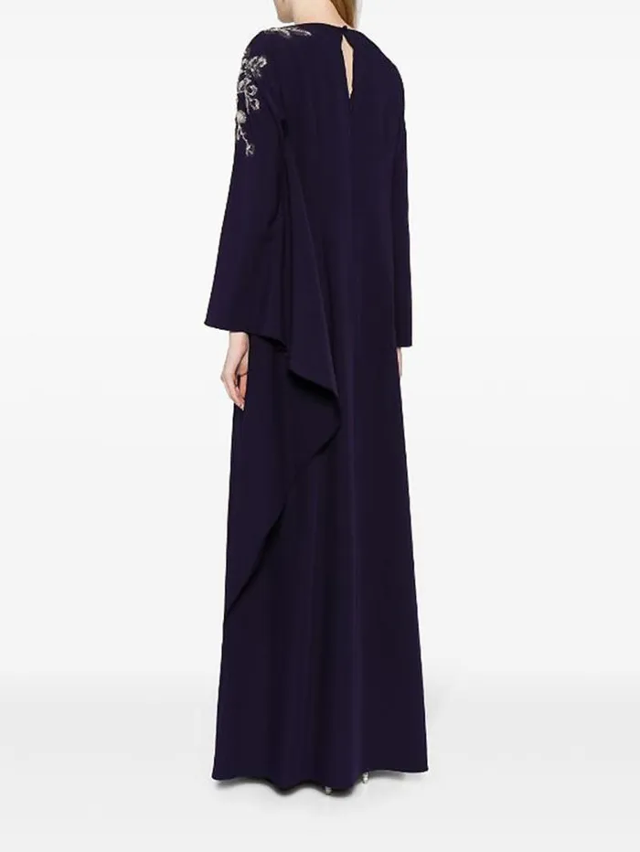 Women Marchesa Marchesa Notte Floral Embroidered Kaftan Navy