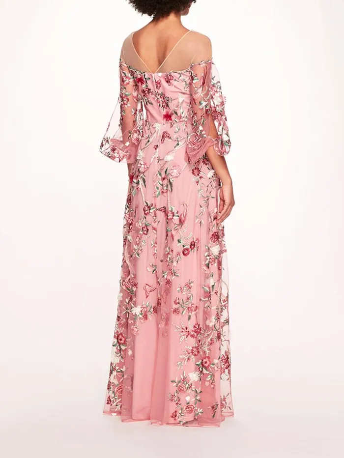 Women Marchesa Marchesa Notte Garden Of Eden Gown Rose Multi