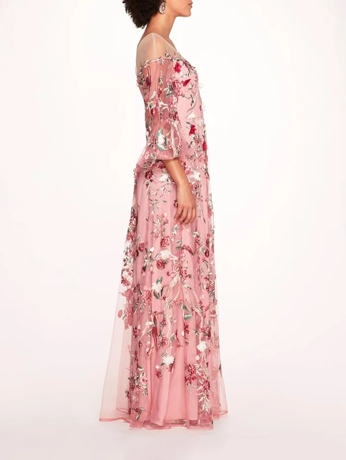 Women Marchesa Marchesa Notte Garden Of Eden Gown Rose Multi