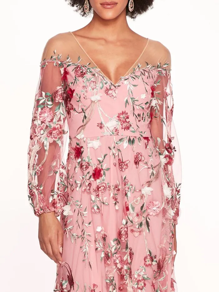 Women Marchesa Marchesa Notte Garden Of Eden Gown Rose Multi