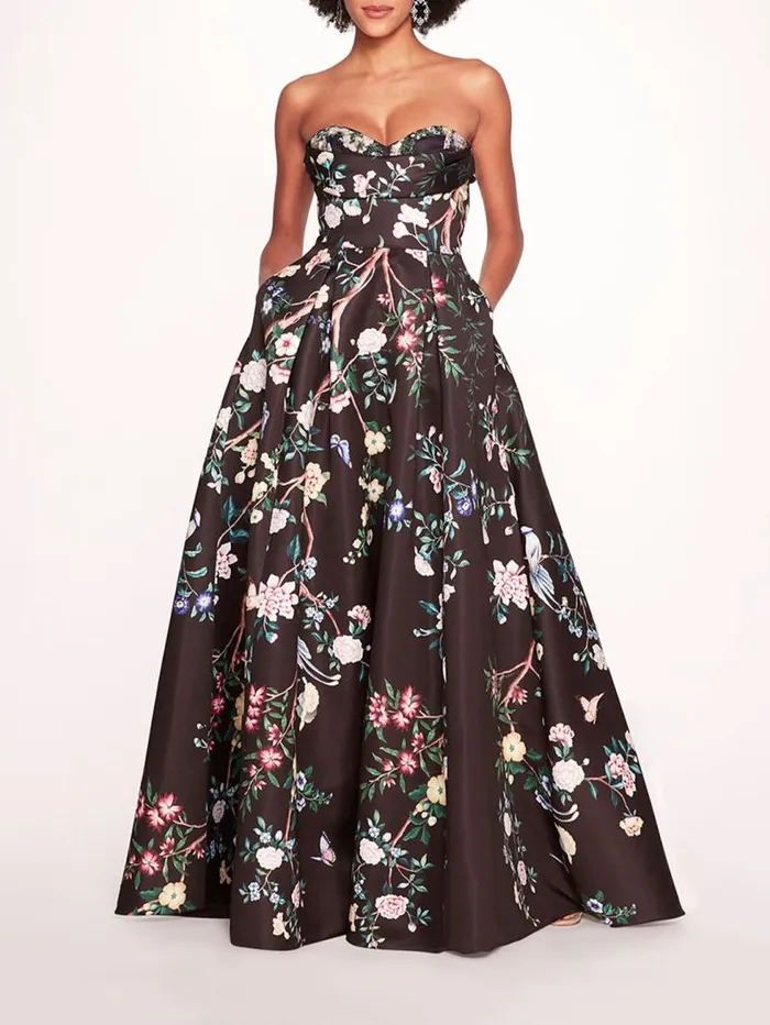 Women Marchesa Marchesa Notte Paradise Ball Gown Black Multi