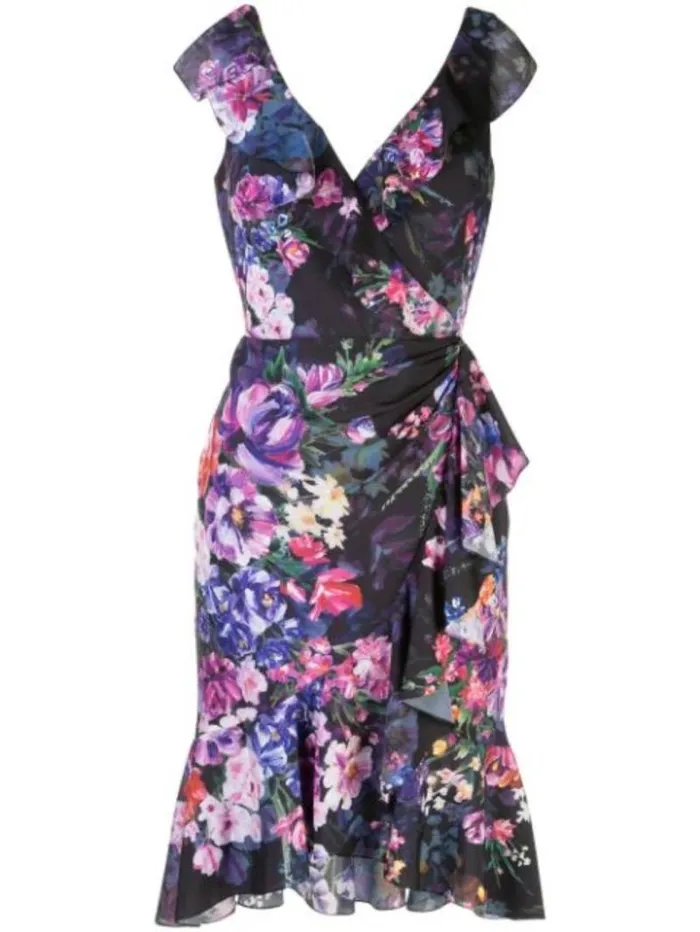 Women Marchesa Marchesa Notte Ruffle Cocktail Dress Black