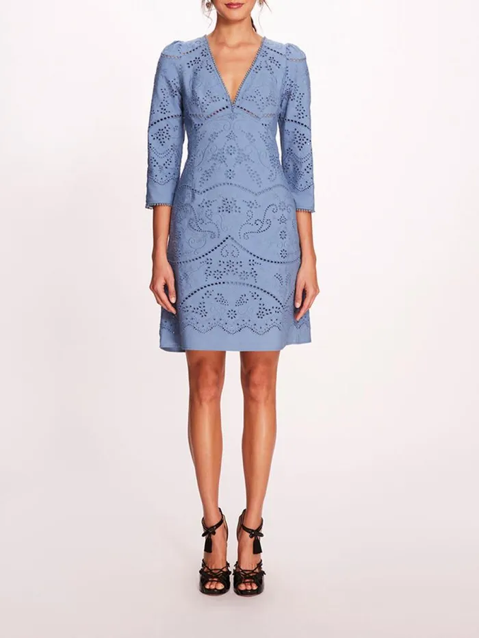 Women Marchesa Marchesa Rosa Anise Mini Dress Blue