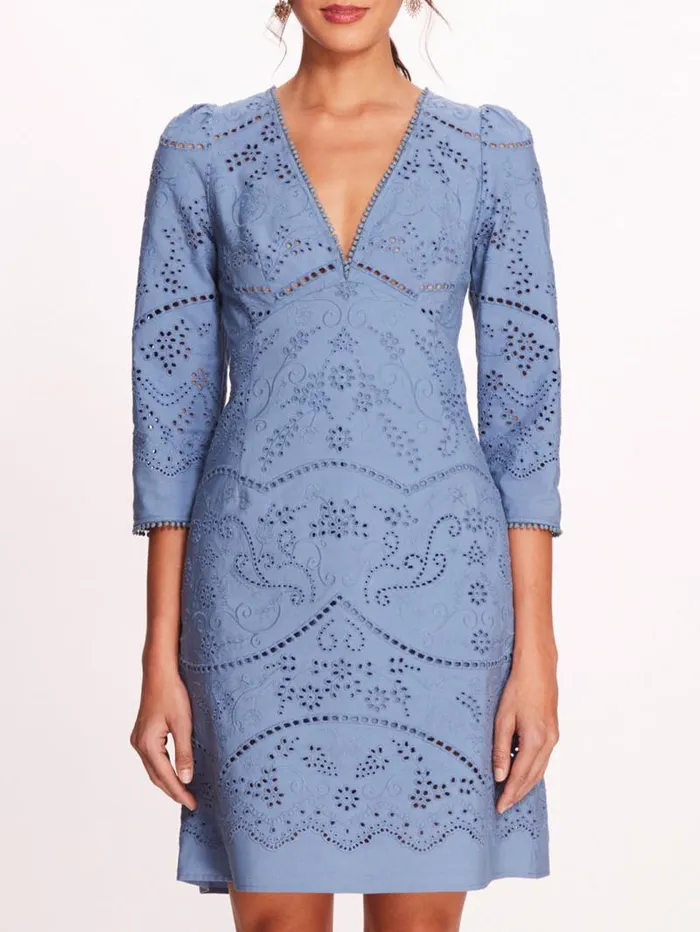 Women Marchesa Marchesa Rosa Anise Mini Dress Blue