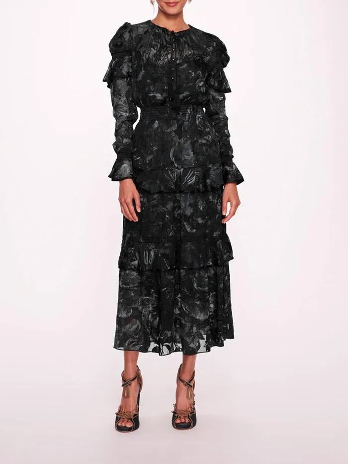 Women Marchesa Marchesa Rosa Diantha Dress Black