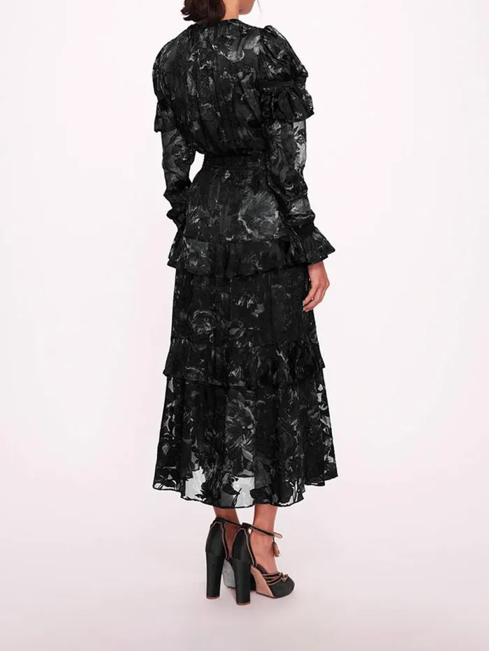 Women Marchesa Marchesa Rosa Diantha Dress Black