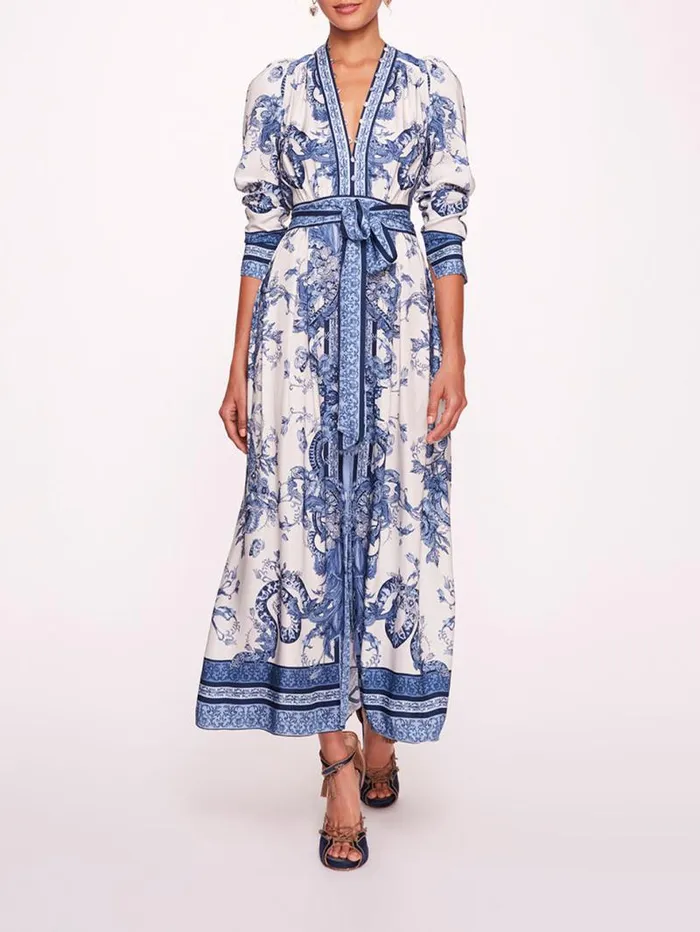 Women Marchesa Marchesa Rosa Ivy Maxi Dress Blue Multi