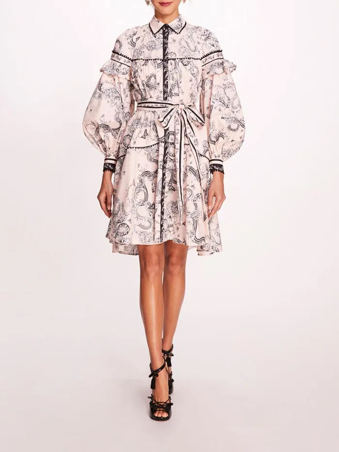 Women Marchesa Marchesa Rosa Laurel Shirtdress Blush Multi