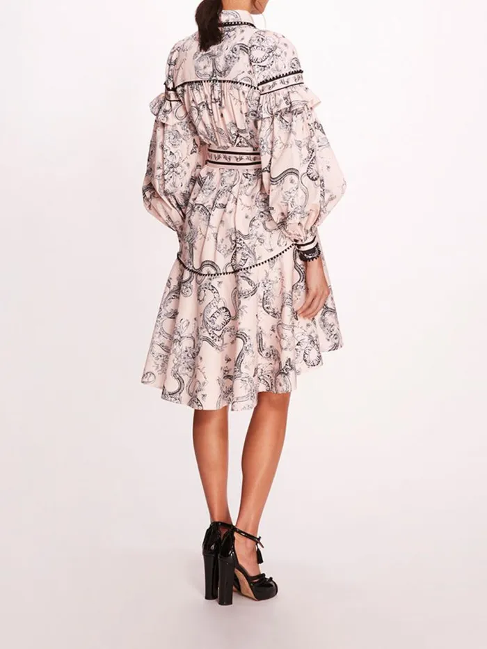 Women Marchesa Marchesa Rosa Laurel Shirtdress Blush Multi