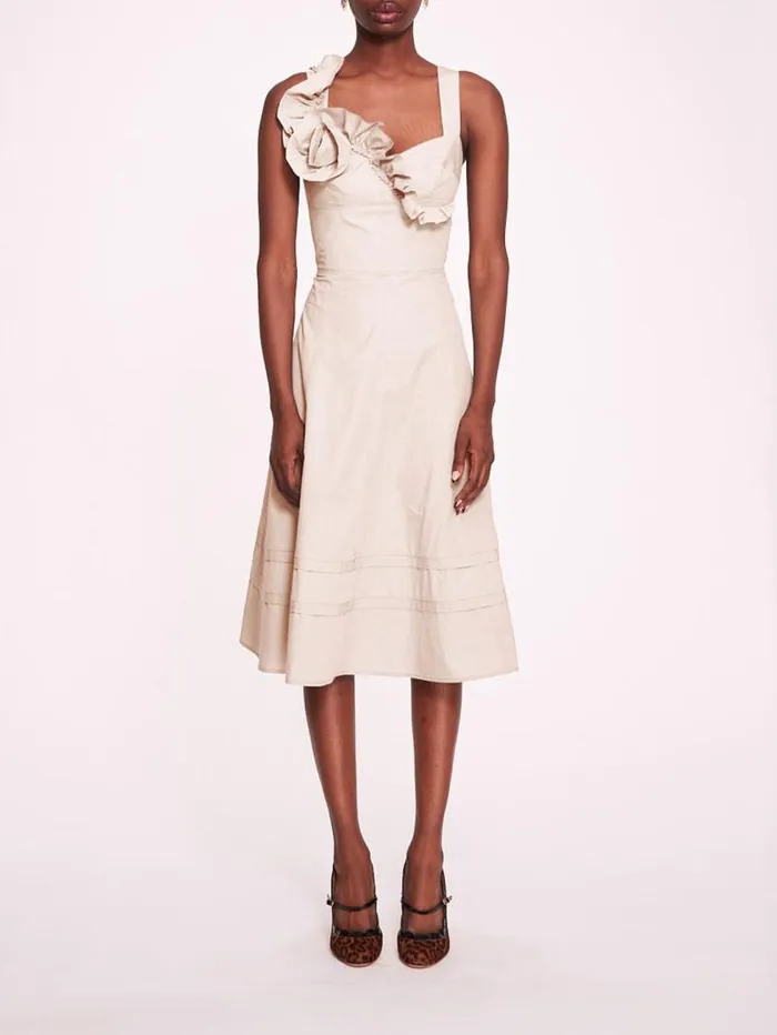 Women Marchesa Marchesa Rosa Rosette Ruffle Sundress Ivory