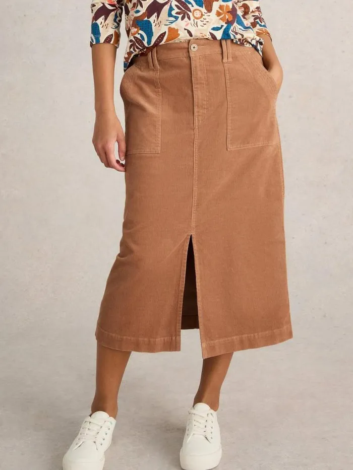 Women Maren Organic Cord Skirt Light Natural White Stuff Skirts