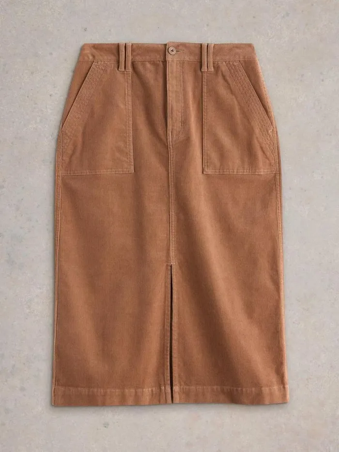 Women Maren Organic Cord Skirt Light Natural White Stuff Skirts