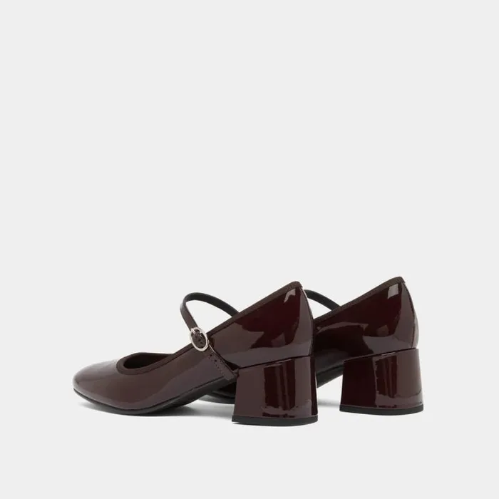 Women Mary Jane With Heels Burgundy JONAK Babies Saloms