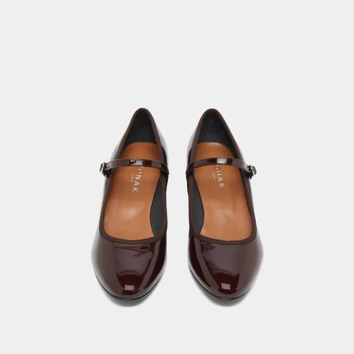 Women Mary Jane With Heels Burgundy JONAK Babies Saloms