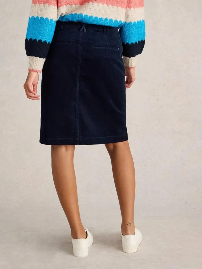 Women Melody Organic Cord Skirt Dark Navy White Stuff Skirts