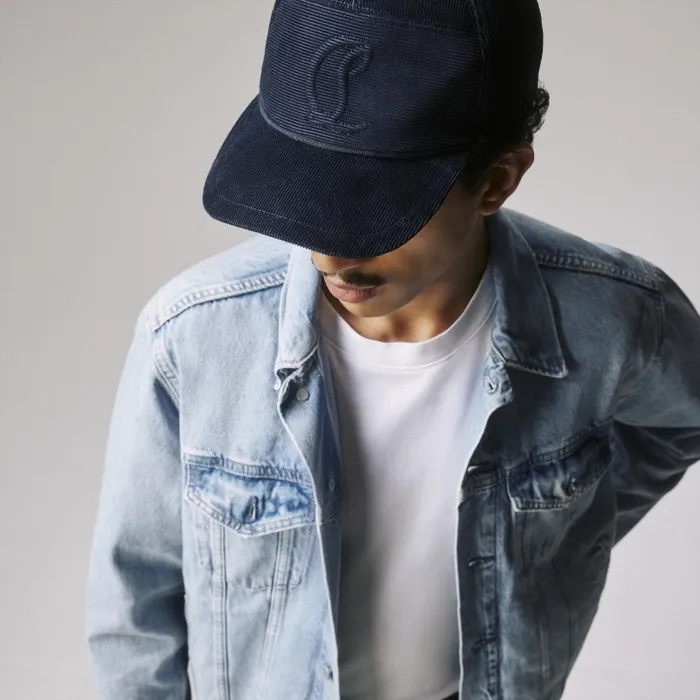 WomenMen Enky Mooncrest Baseball Cap 8211 Velvet Corduroy 8211 Marine Christian Louboutin Hats