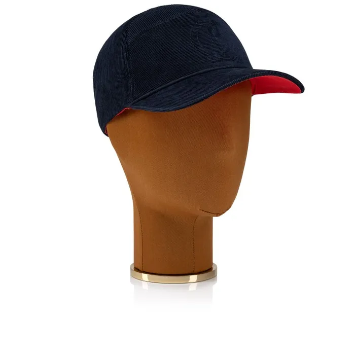 WomenMen Enky Mooncrest Baseball Cap 8211 Velvet Corduroy 8211 Marine Christian Louboutin Hats