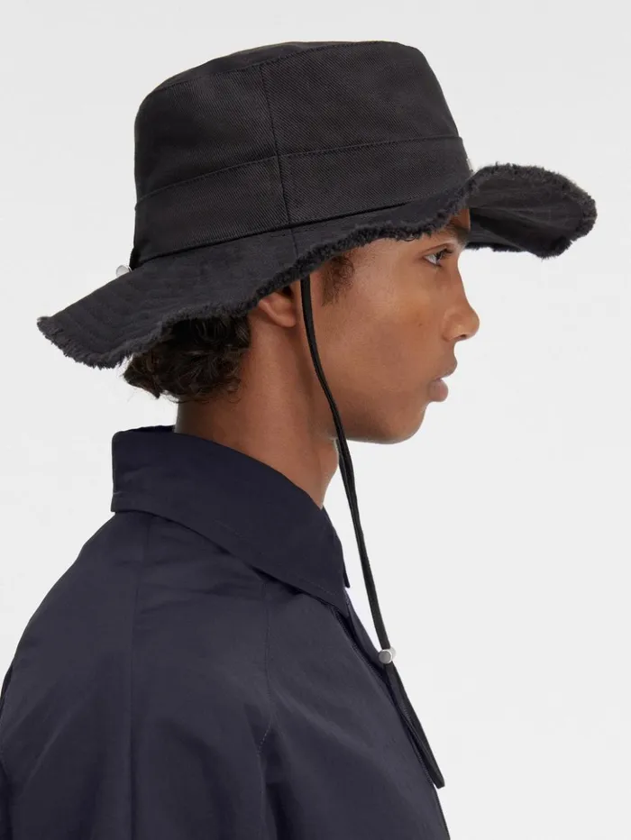 WomenMen Hats JACQUEMUS The Artichaut Bucket Hat Black WomenMen Hats JACQUEMUS The Artichaut Bucket Hat Black