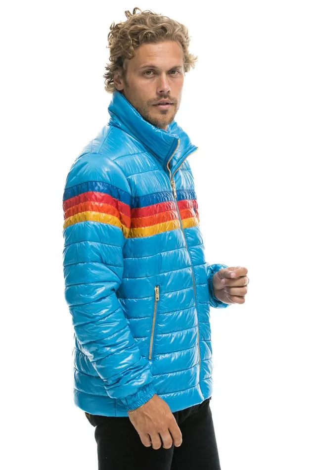WomenMen Outerwear Aviator Nation 4 STRIPE TRAVELER JACKET 8211 OCEAN GLOSSY
