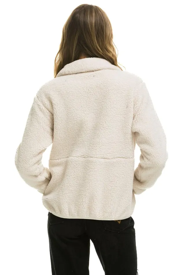 WomenMen Outerwear Aviator Nation TEDDY UNISEX HALF ZIP JACKET 8211 VINTAGE WHITE WomenMen Outerwear Aviator Nation TEDDY UNISEX HALF ZIP JACKET 8211 VINTAGE WHITE