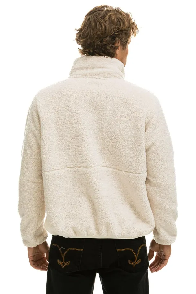 WomenMen Outerwear Aviator Nation TEDDY UNISEX HALF ZIP JACKET 8211 VINTAGE WHITE WomenMen Outerwear Aviator Nation TEDDY UNISEX HALF ZIP JACKET 8211 VINTAGE WHITE