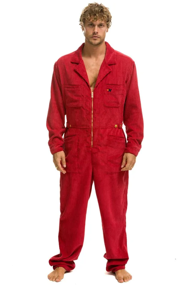 WomenMen Outerwear Aviator Nation UNISEX CORDUROY FLIGHT SUIT 8211 CHERRY