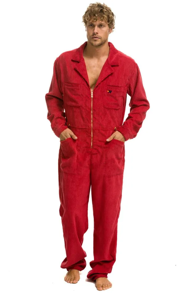 WomenMen Outerwear Aviator Nation UNISEX CORDUROY FLIGHT SUIT 8211 CHERRY