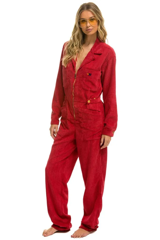WomenMen Outerwear Aviator Nation UNISEX CORDUROY FLIGHT SUIT 8211 CHERRY