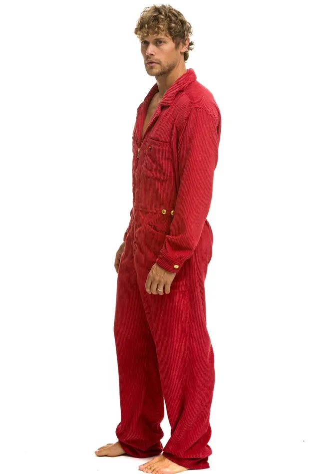 WomenMen Outerwear Aviator Nation UNISEX CORDUROY FLIGHT SUIT 8211 CHERRY