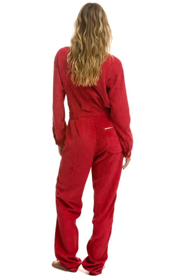 WomenMen Outerwear Aviator Nation UNISEX CORDUROY FLIGHT SUIT 8211 CHERRY