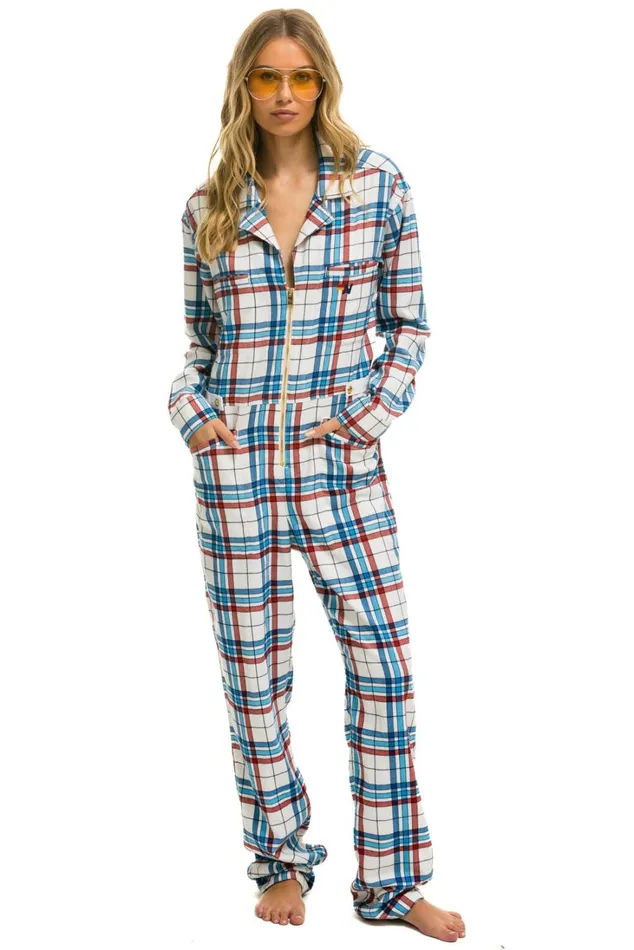 WomenMen Outerwear Aviator Nation UNISEX PLAID FLIGHT SUIT 8211 MONTAUK PLAID