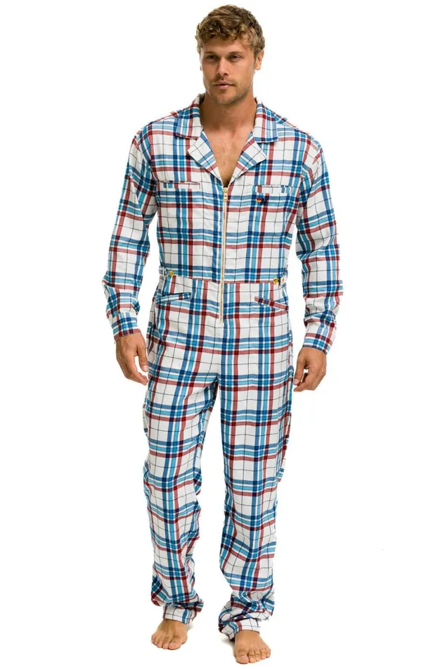 WomenMen Outerwear Aviator Nation UNISEX PLAID FLIGHT SUIT 8211 MONTAUK PLAID