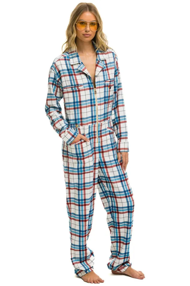 WomenMen Outerwear Aviator Nation UNISEX PLAID FLIGHT SUIT 8211 MONTAUK PLAID
