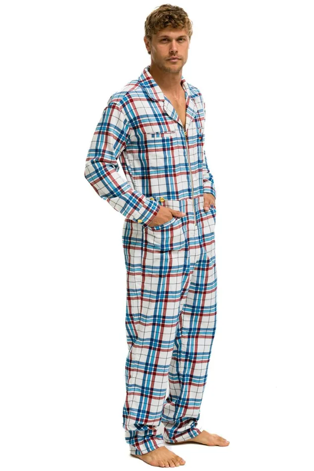 WomenMen Outerwear Aviator Nation UNISEX PLAID FLIGHT SUIT 8211 MONTAUK PLAID